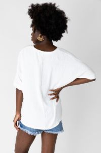 Aria Woven V Neck Top sold by fab'rik