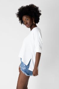 Aria Woven V Neck Top sold by fab'rik