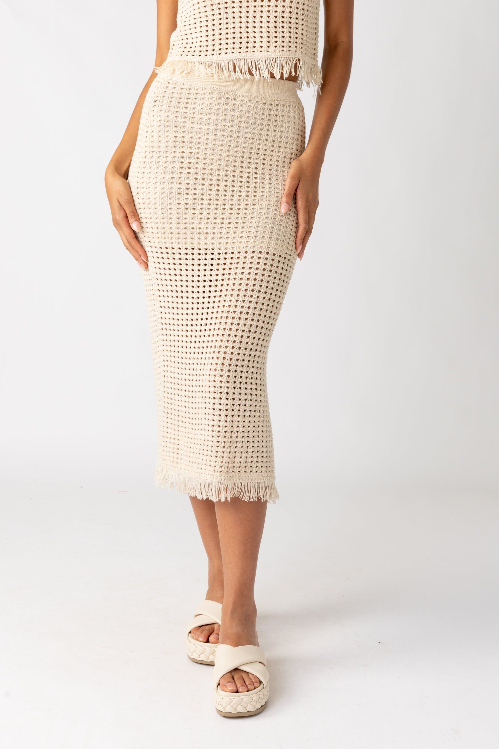 SALE - Luna Crochet Fringe Midi Skirt sold by fab'rik product image thumbnail 3