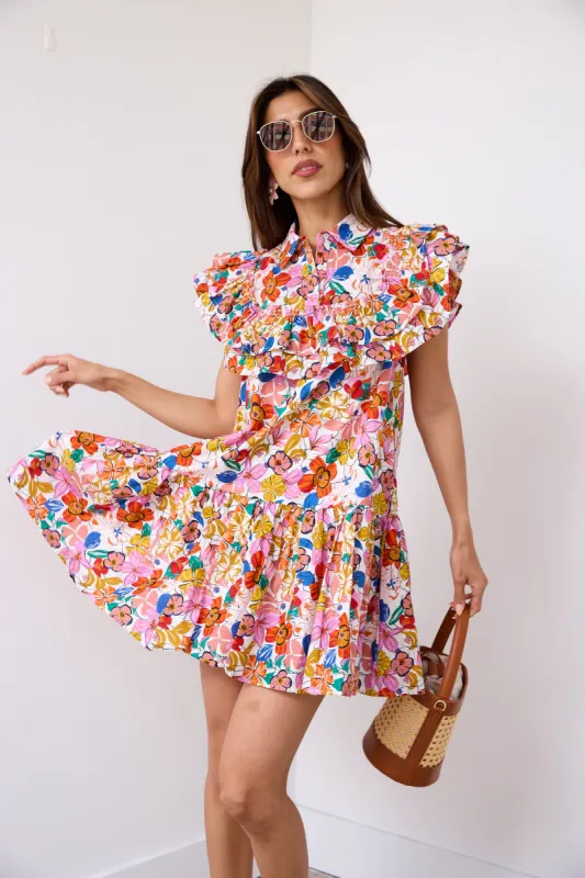 Richmond Ruffle Detail Floral Dress sold by fab'rik