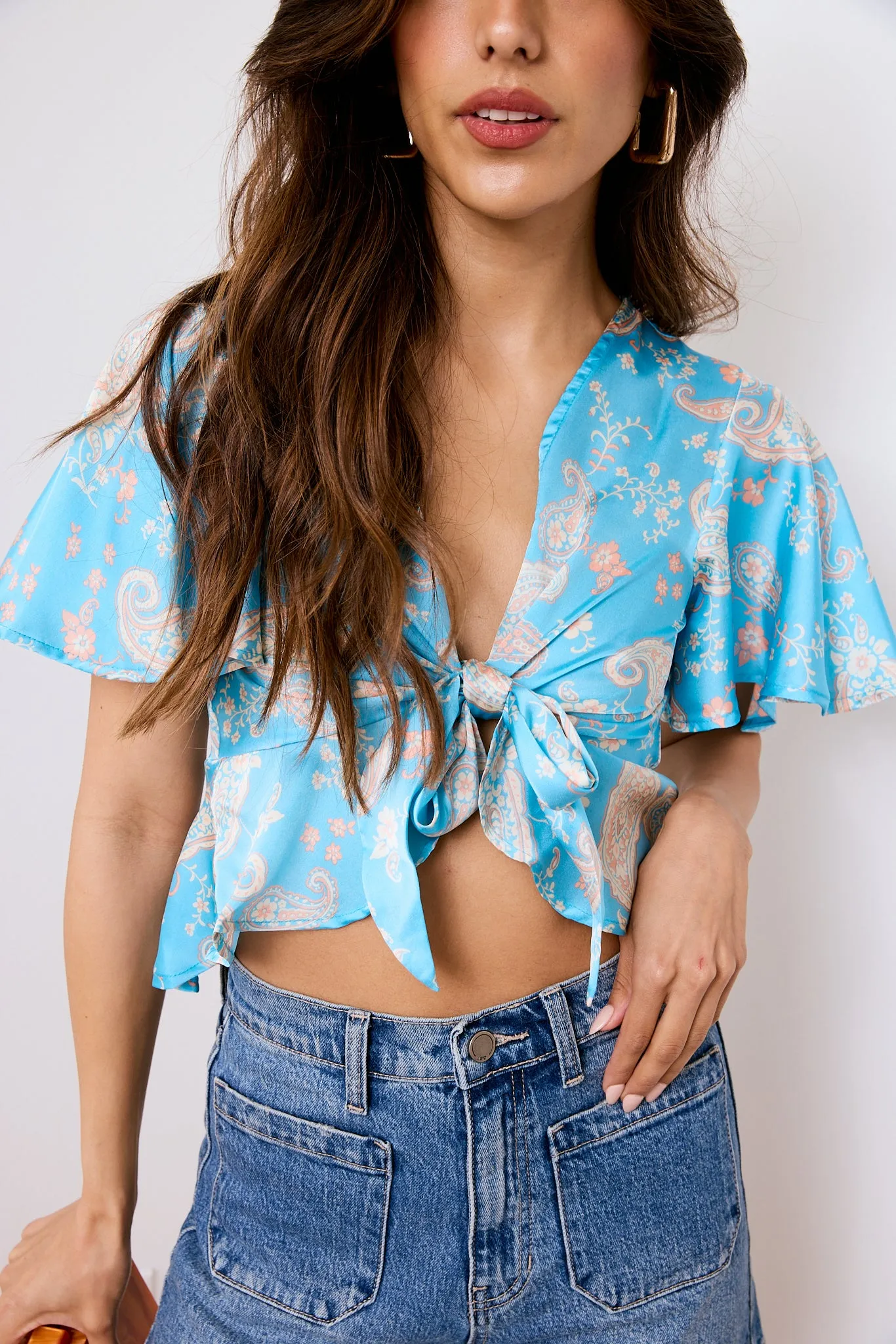 SALE - Ryan Paisley Print Satin Top sold by fab'rik product image thumbnail 2