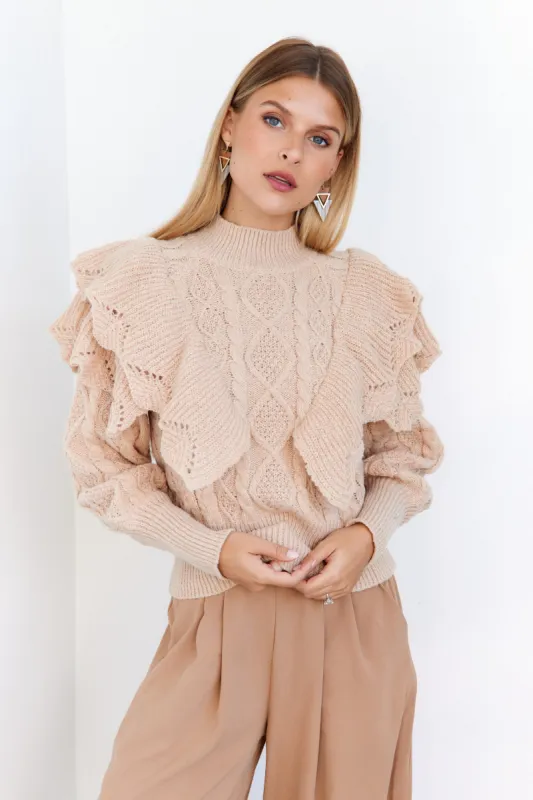 SALE - Sian Ruffle Sweater sold by fab'rik