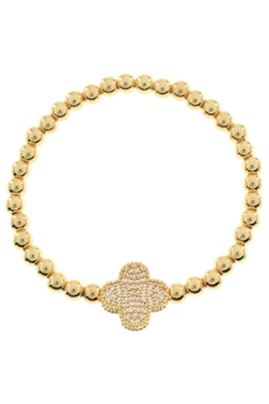 Riya CZ Clover Stainless Steel Bracelet sold by fab'rik