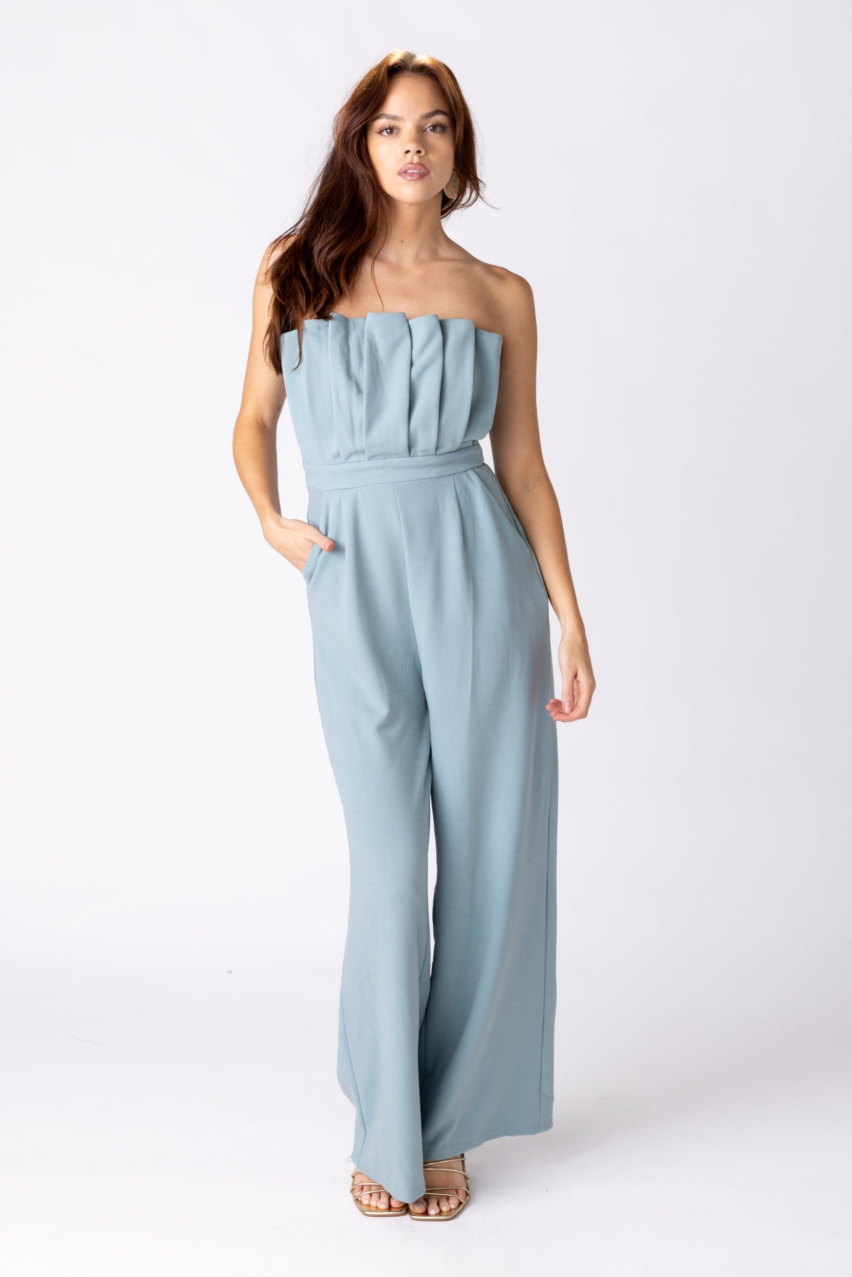 SALE - Emberly Strapless Wide Leg Jumpsuit sold by fab'rik