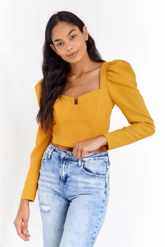 SALE- Rhea Puff Long Sleeve Top sold by fab'rik