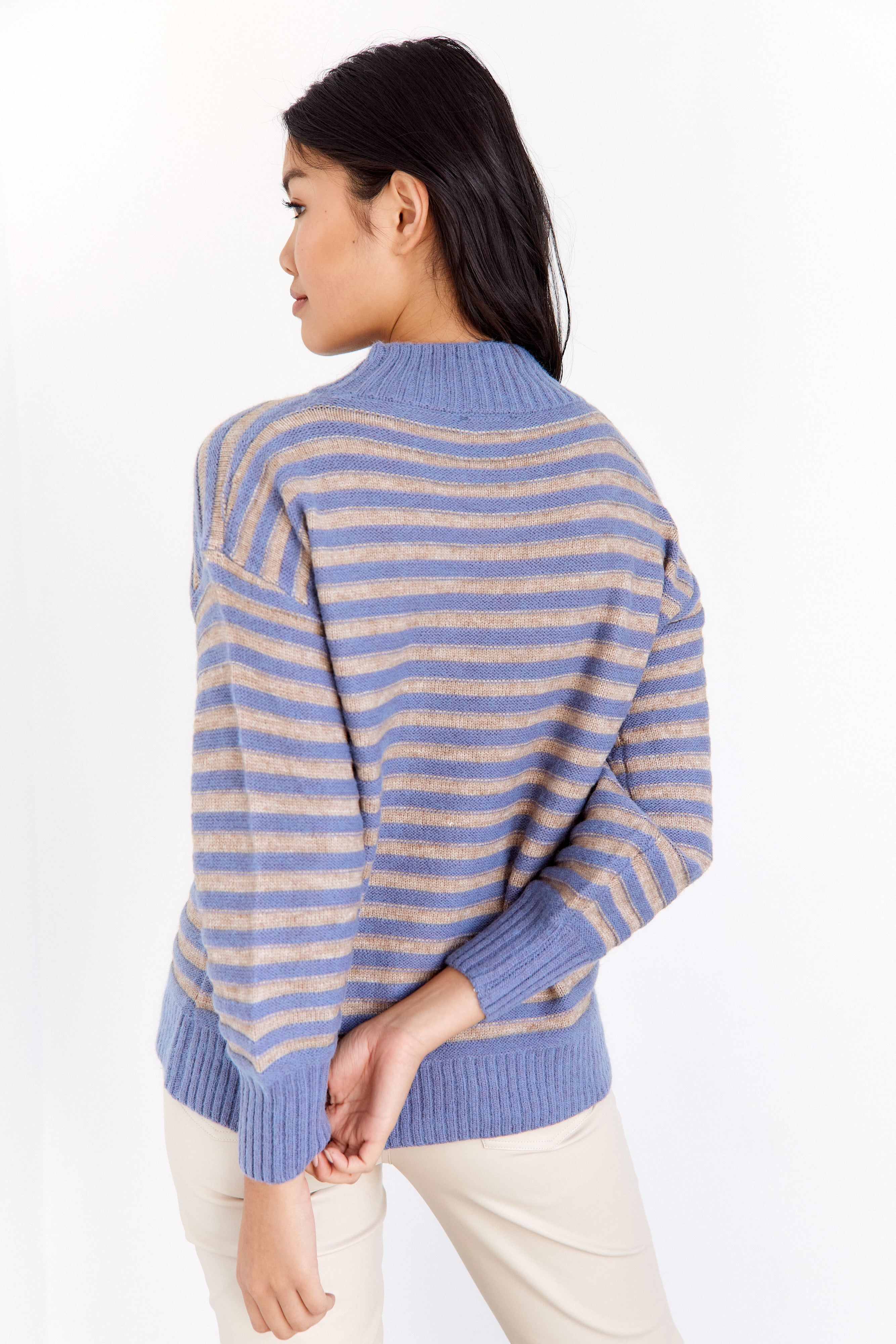 SALE - Stella Mock Neck Striped Sweater sold by fab'rik product image thumbnail 2