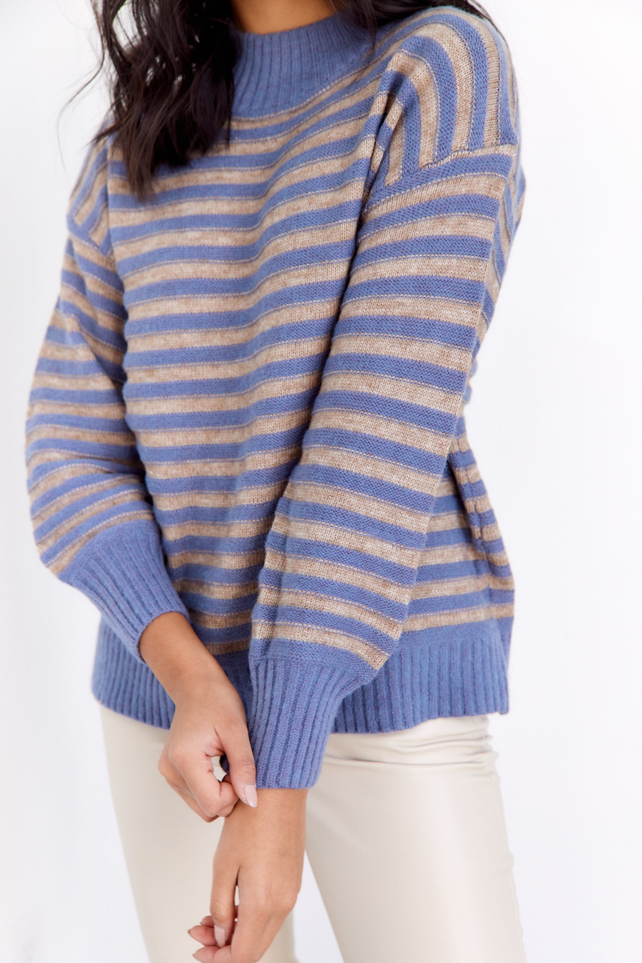 SALE - Stella Mock Neck Striped Sweater sold by fab'rik product image thumbnail 3