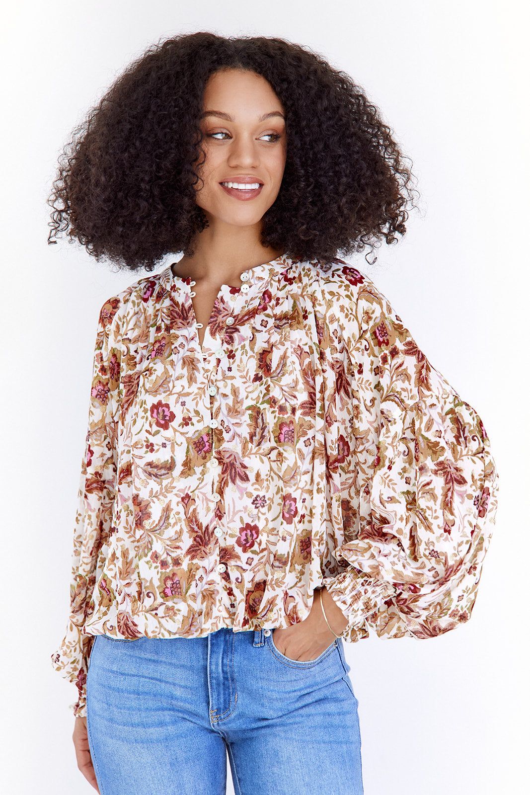 SALE - Rue Button Down Floral Blouse sold by fab'rik