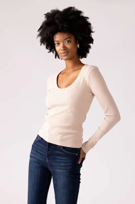 Z Supply Sirena Rib LS Tee sold by fab'rik