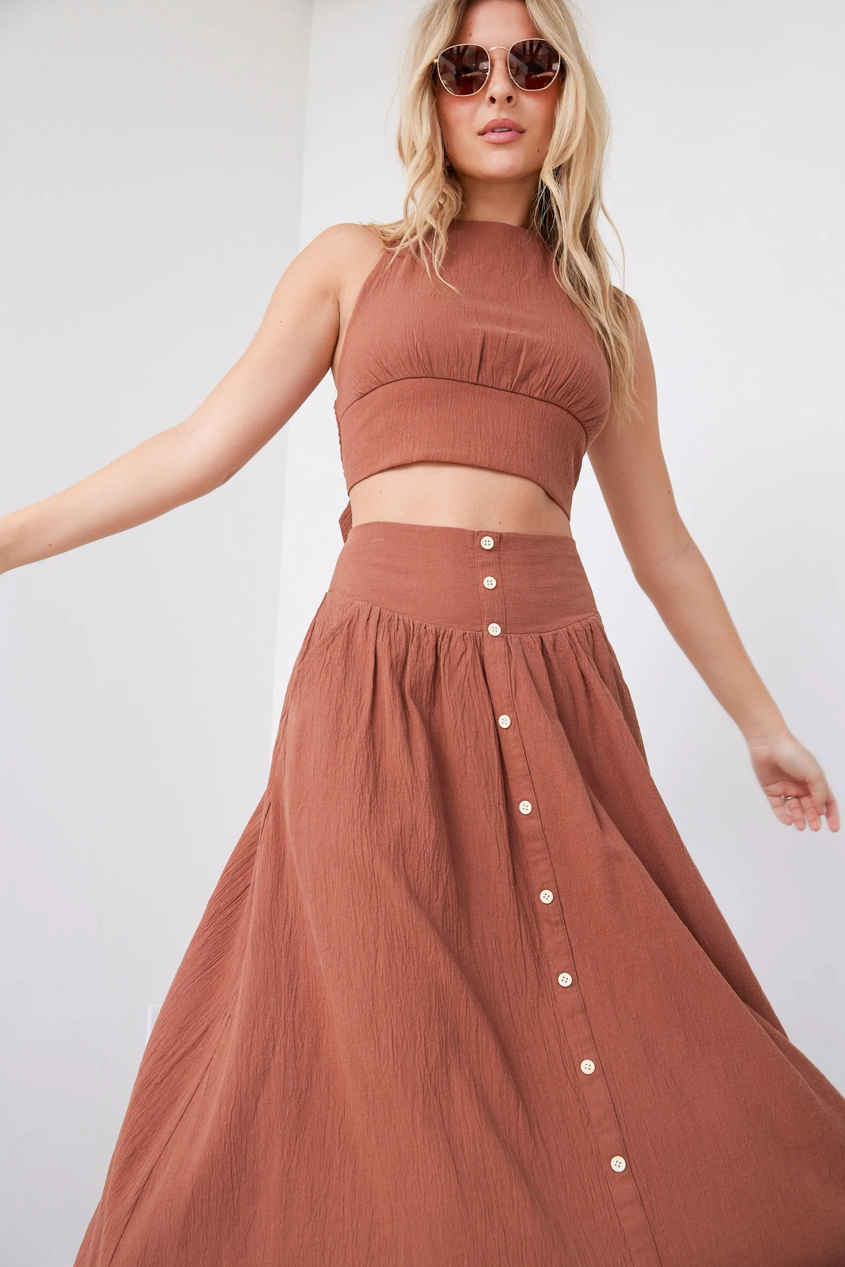 SALE - Annie Linen Tie Back Halter Top sold by fab'rik product image thumbnail 3