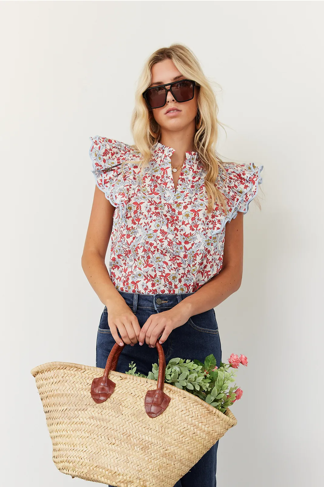 Ellena Floral Top sold by fab'rik