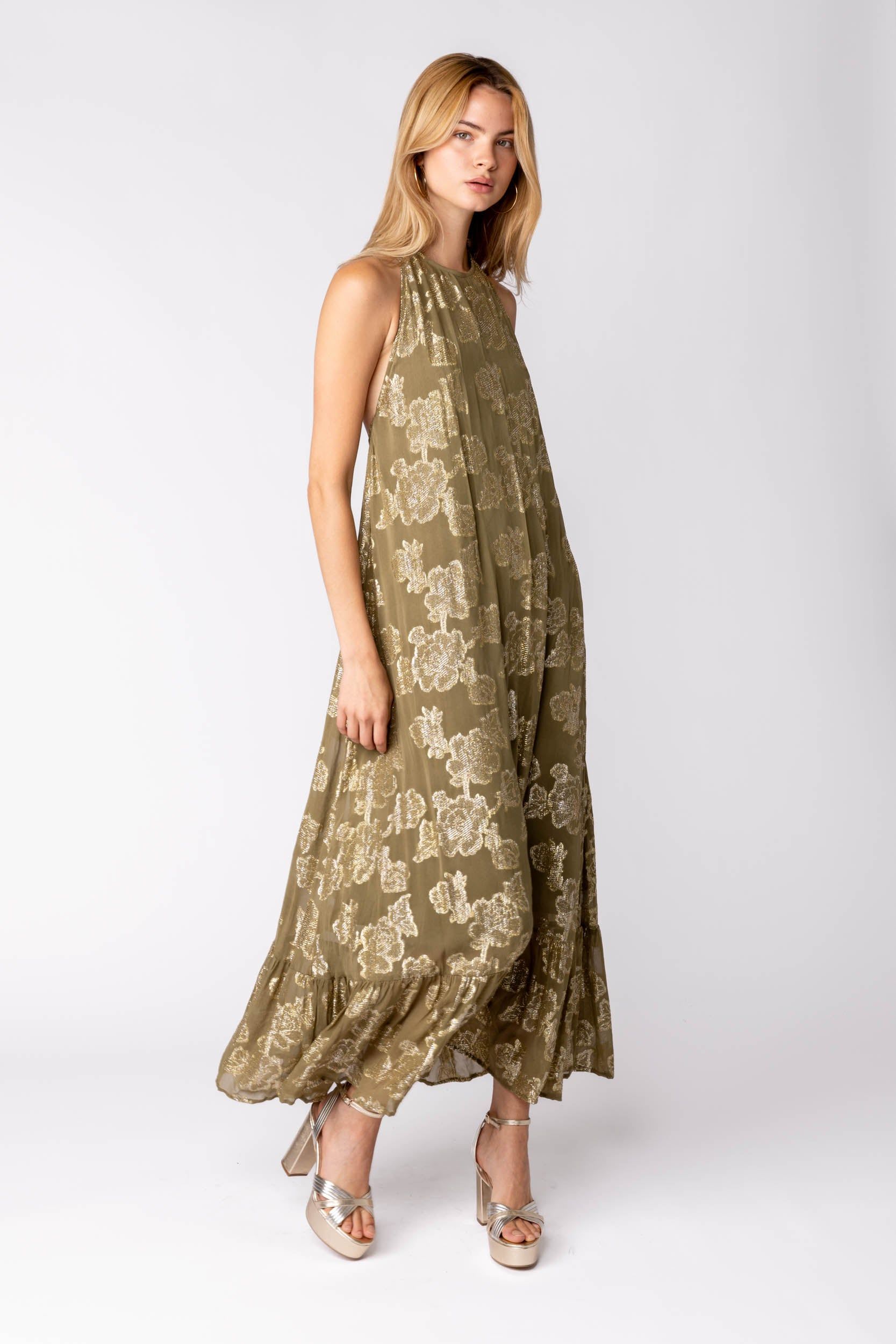 Lulu Shimmer Floral Maxi Dress sold by fab'rik