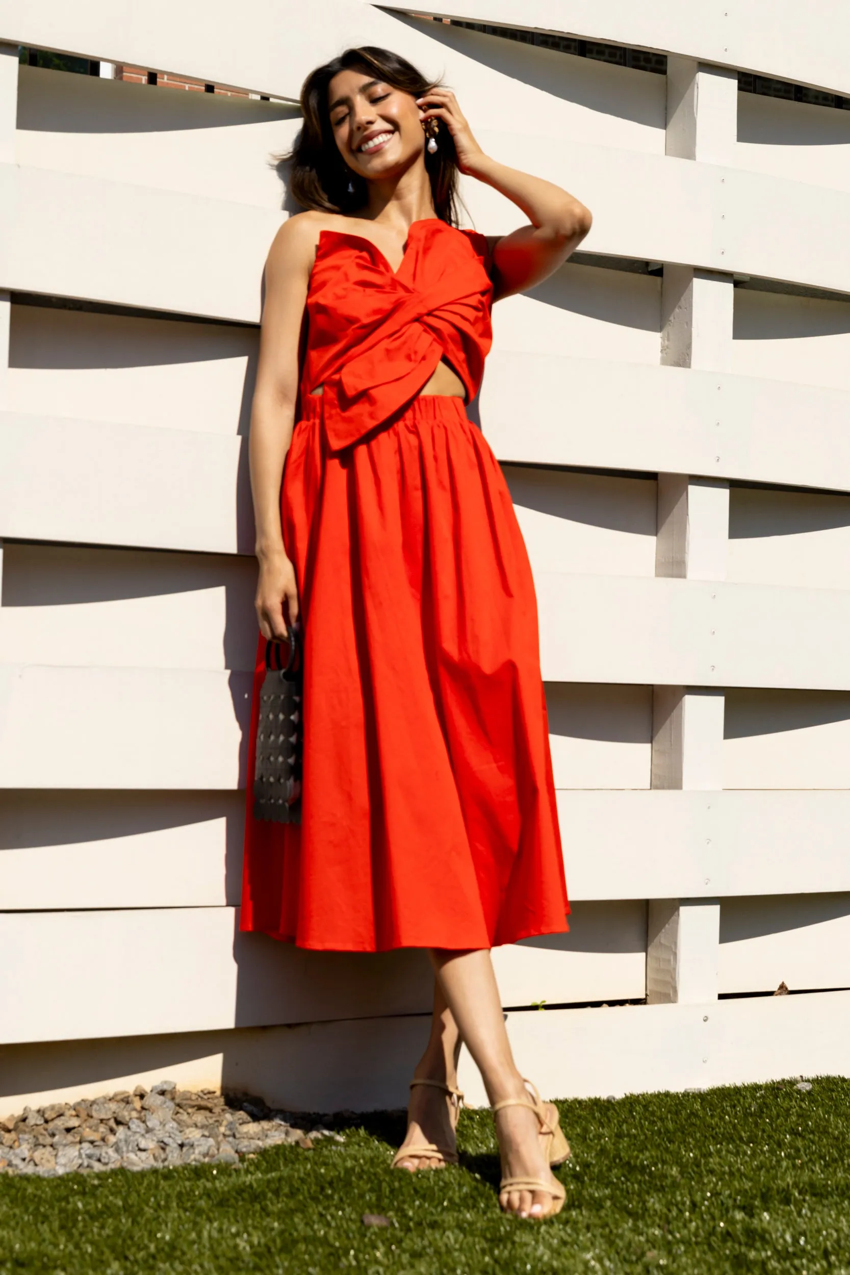 SALE - Mariyah Knotted Bow Flower Midi Dress sold by fab'rik product image thumbnail 5