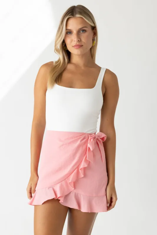 Wilma Wrap Ruffle Hem Skirt sold by fab'rik