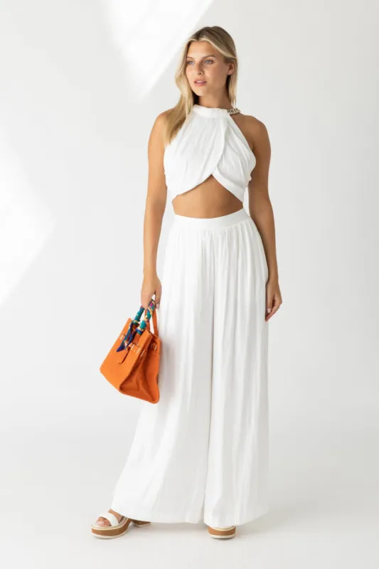 SALE - Brandy Smocked Waist Wide Leg Pant sold by fab'rik