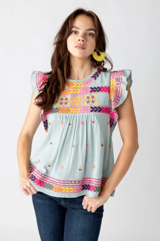 SALE - Celia Embroidered Top sold by fab'rik