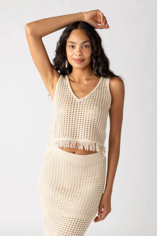 SALE - Luna Crochet Fringe Tank sold by fab'rik