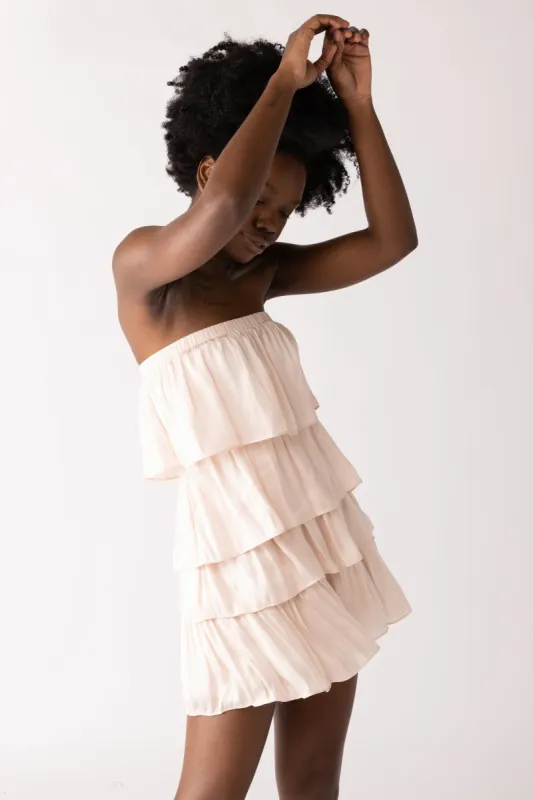 SALE - Cori Tiered Strapless Ruffle Romper sold by fab'rik