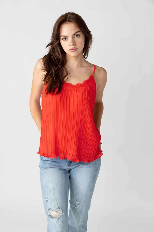 SALE - Karina Pleated Lace Detail Tank sold by fab'rik