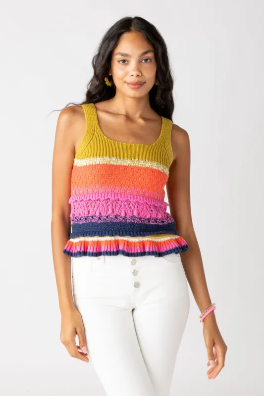 SALE - Eloise Striped Crochet Top sold by fab'rik