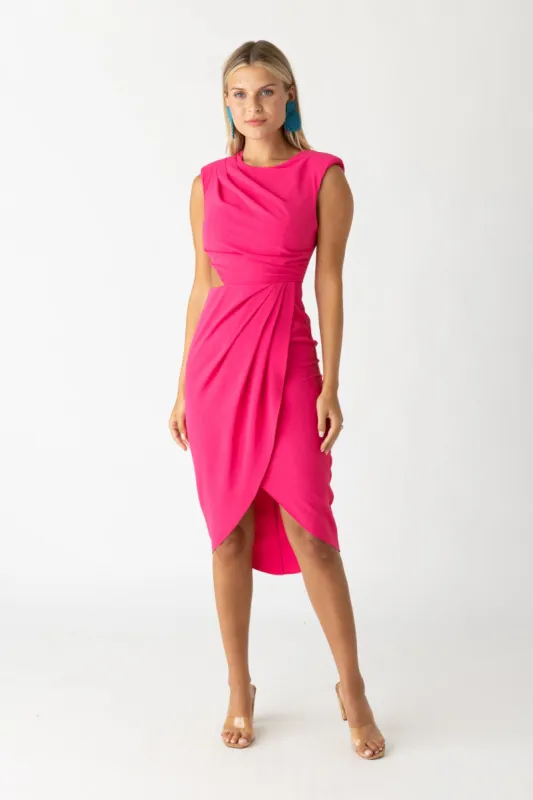 SALE - Gabby Draped Midi Dress sold by fab'rik