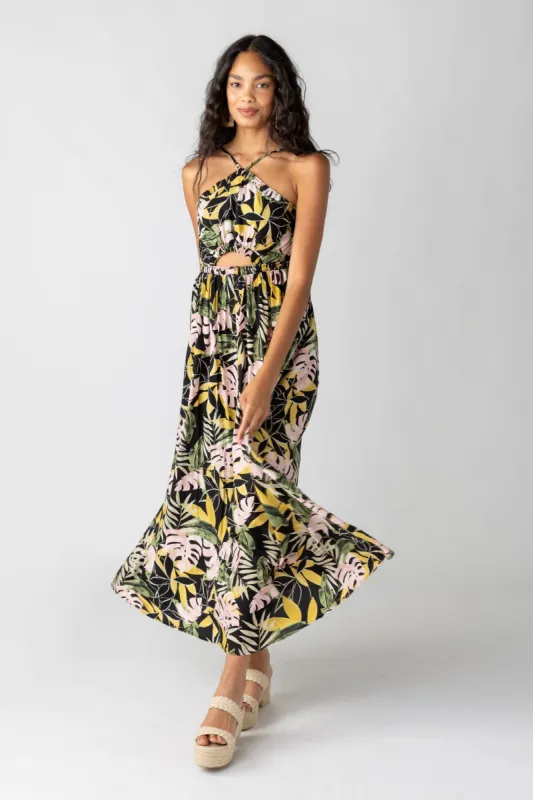SALE - Gwen Cut Out Printed Maxi Dress sold by fab'rik