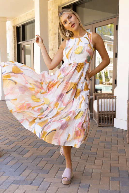 SALE - Kira Printed Tiered Midi Dress sold by fab'rik