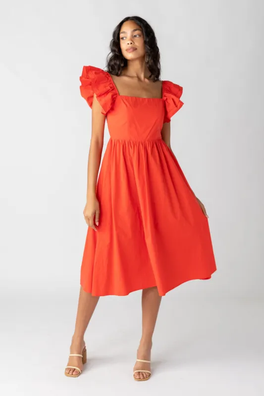 SALE - Esme Flutter Sleeve Midi Dress sold by fab'rik