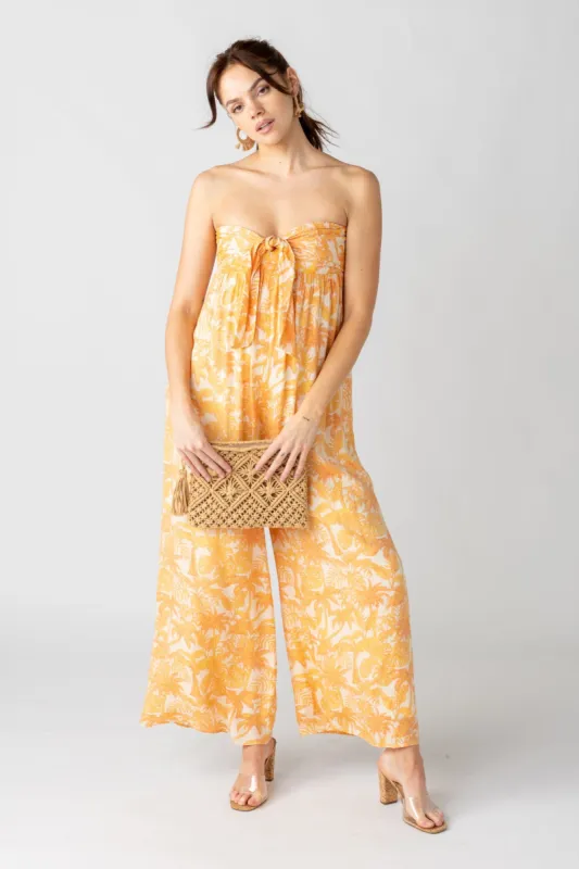 SALE- Avery Printed Strapless Jumpsuit sold by fab'rik