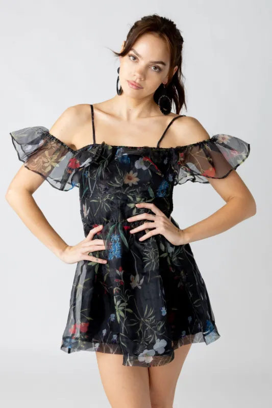 SALE - Gladys Tulle Floral Mini Dress sold by fab'rik