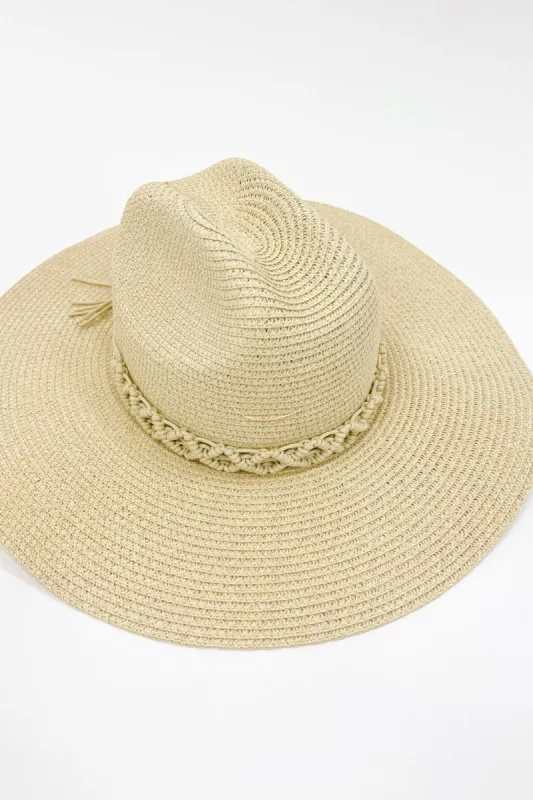 SALE - Valerie Crochet Banded Straw Hat sold by fab'rik