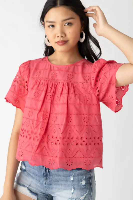 Winnie Eyelet Top sold by fab'rik