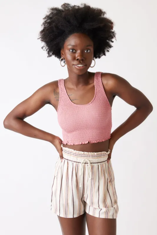 SALE - Rosa Smocked Crop Tank sold by fab'rik
