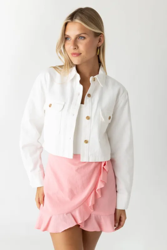 Lily Cropped Denim Jacket sold by fab'rik