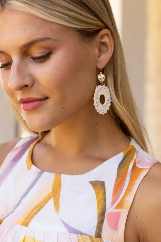 Lana Raffia Circle Earrings sold by fab'rik