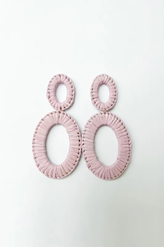 SALE - Luna Raffia Wrapped Oval Earrings sold by fab'rik