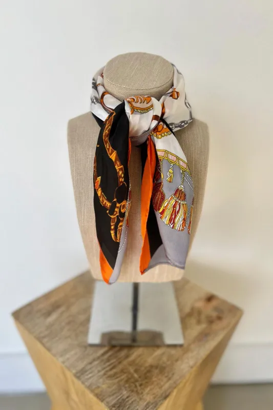 Scott Chain and Tassel Printed Silky Bandana sold by fab'rik