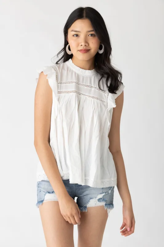 Adriana Sleeveless Peasant Blouse sold by fab'rik