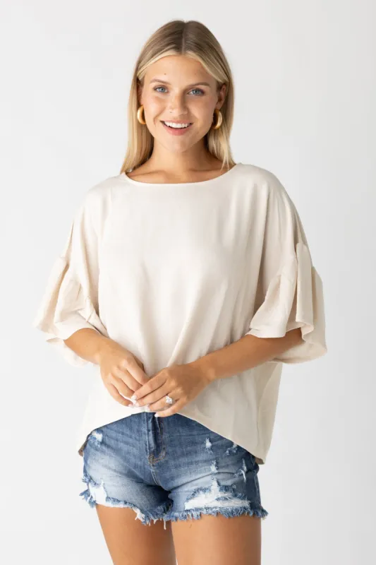 SALE - Brynn Ruffle Trim Tee sold by fab'rik
