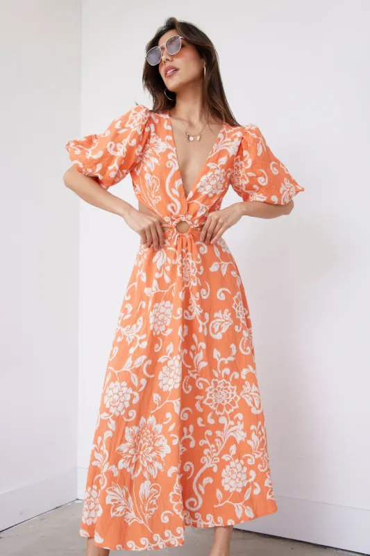 Rory Cut Out Detail Midi Dress sold by fab'rik