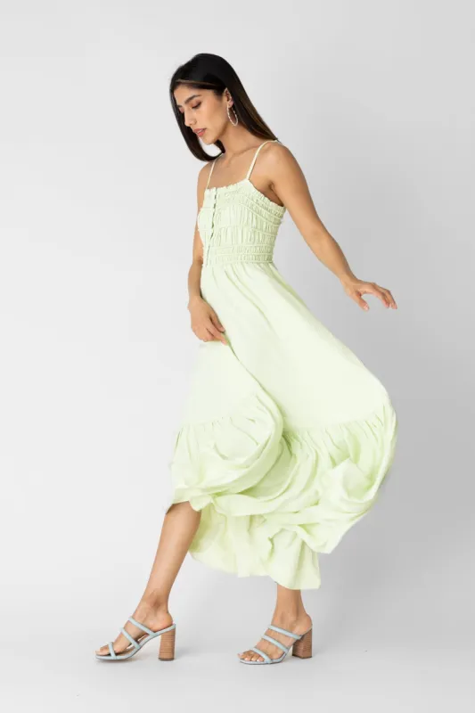 SALE - Meena Smocked Bust Midi Dress sold by fab'rik