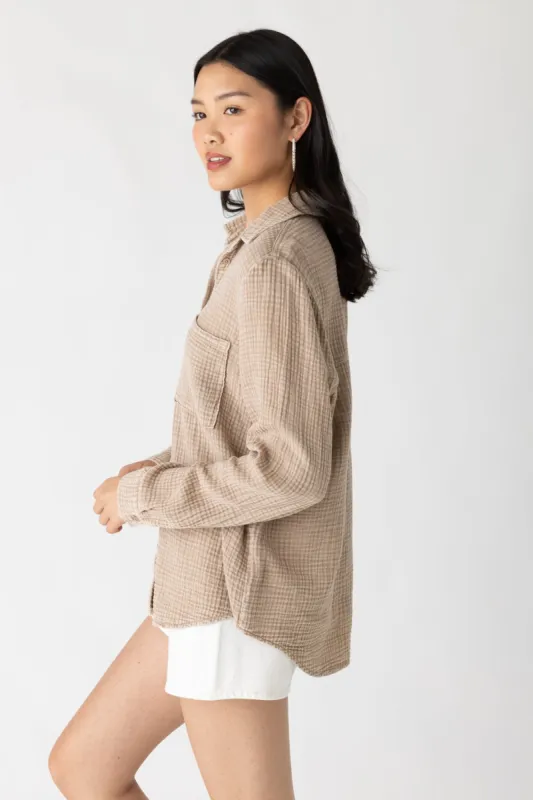 Z Supply Kaili Button Up Gauze Top sold by fab'rik