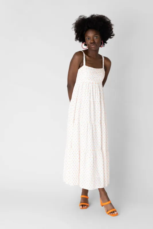 Evangeline Swiss Dot Maxi Dress sold by fab'rik