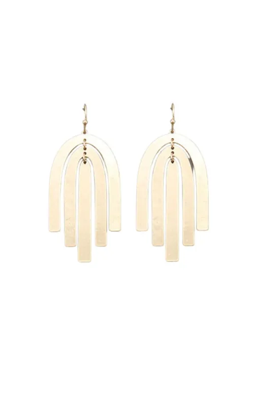 Nettie Arch Layered Metal Earrings sold by fab'rik