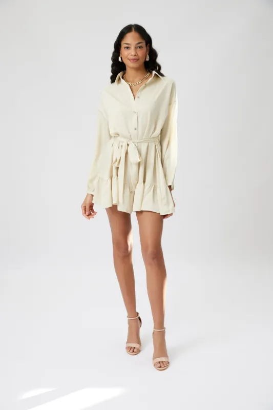 Barry Button Down Shirt Mini Dress sold by fab'rik