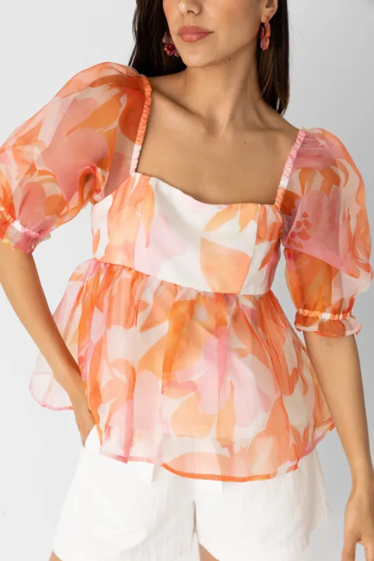 SALE - Jayla Printed Puff Sleeve Top sold by fab'rik