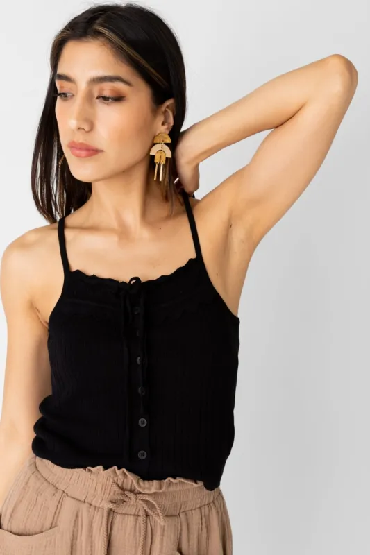 SALE - Vanessa Crochet Trim Knit Cami sold by fab'rik