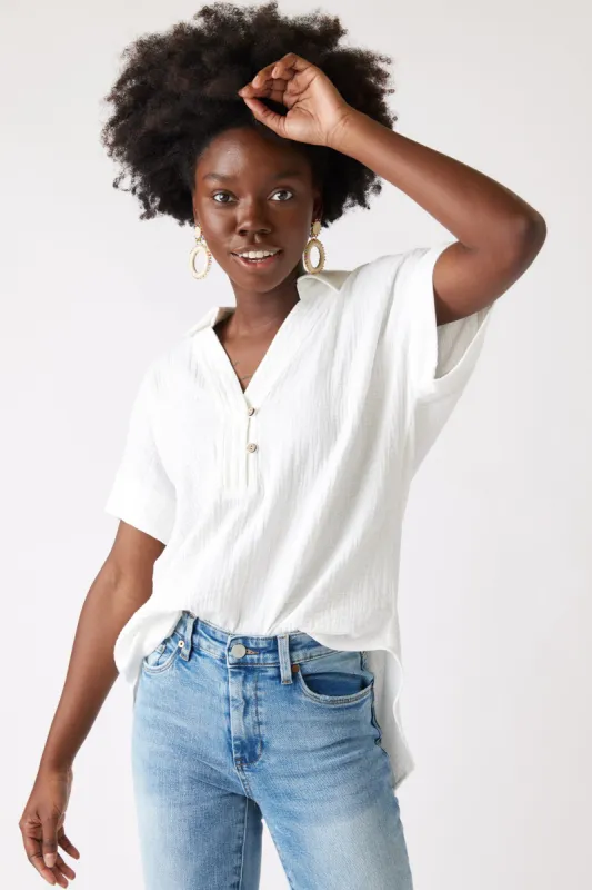 SALE - Lilli Short Sleeve Gauze Tunic sold by fab'rik