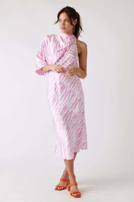 SALE - Kayla Printed One Shoulder Midi Dress sold by fab'rik