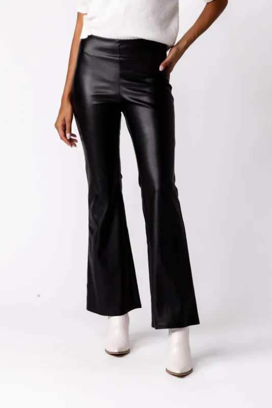 Mari Faux Leather Flare Pants sold by fab'rik